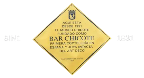 Placa Bar Chicote - Desde 1931